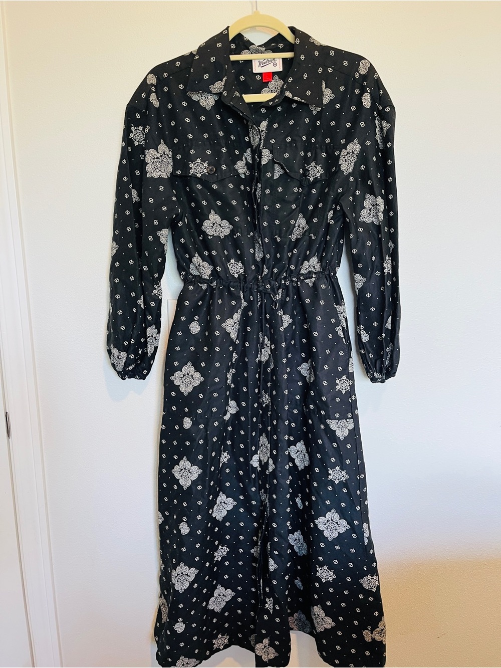 Woolrich x Target Bandana Print Long Sleeve Utility Midi Shirt Dress Sz S